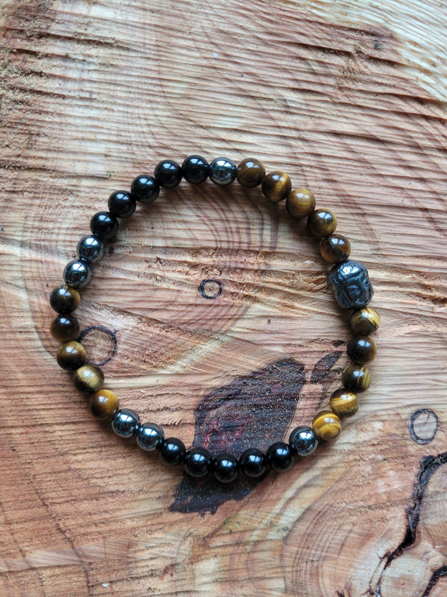 Bracelet de Protection en Œil de Tigre, Tourmaline et Hématite