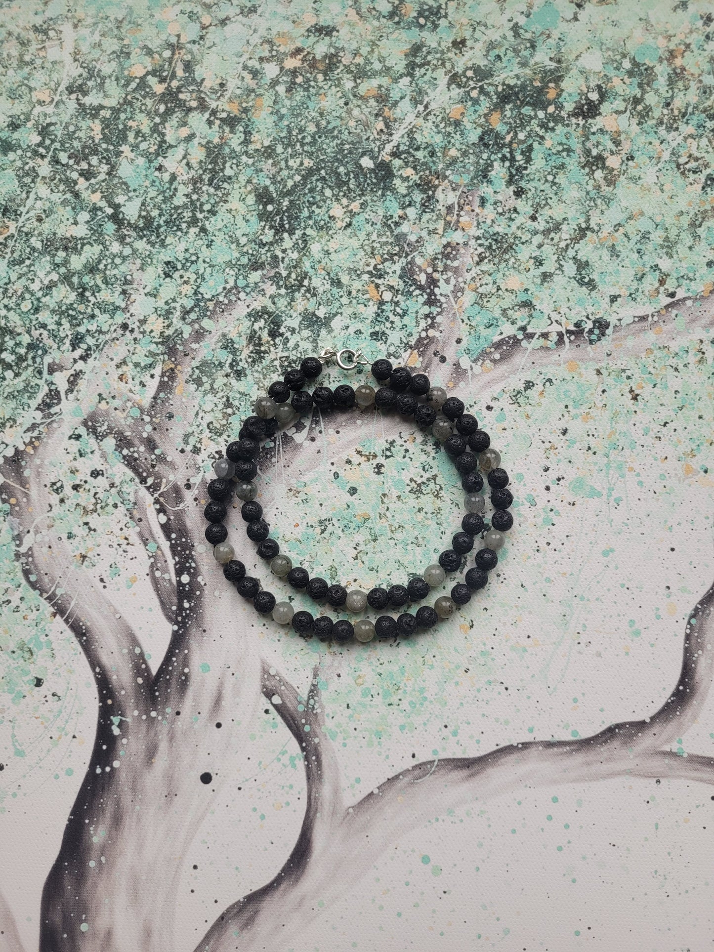 Collier en Lave et Labradorite