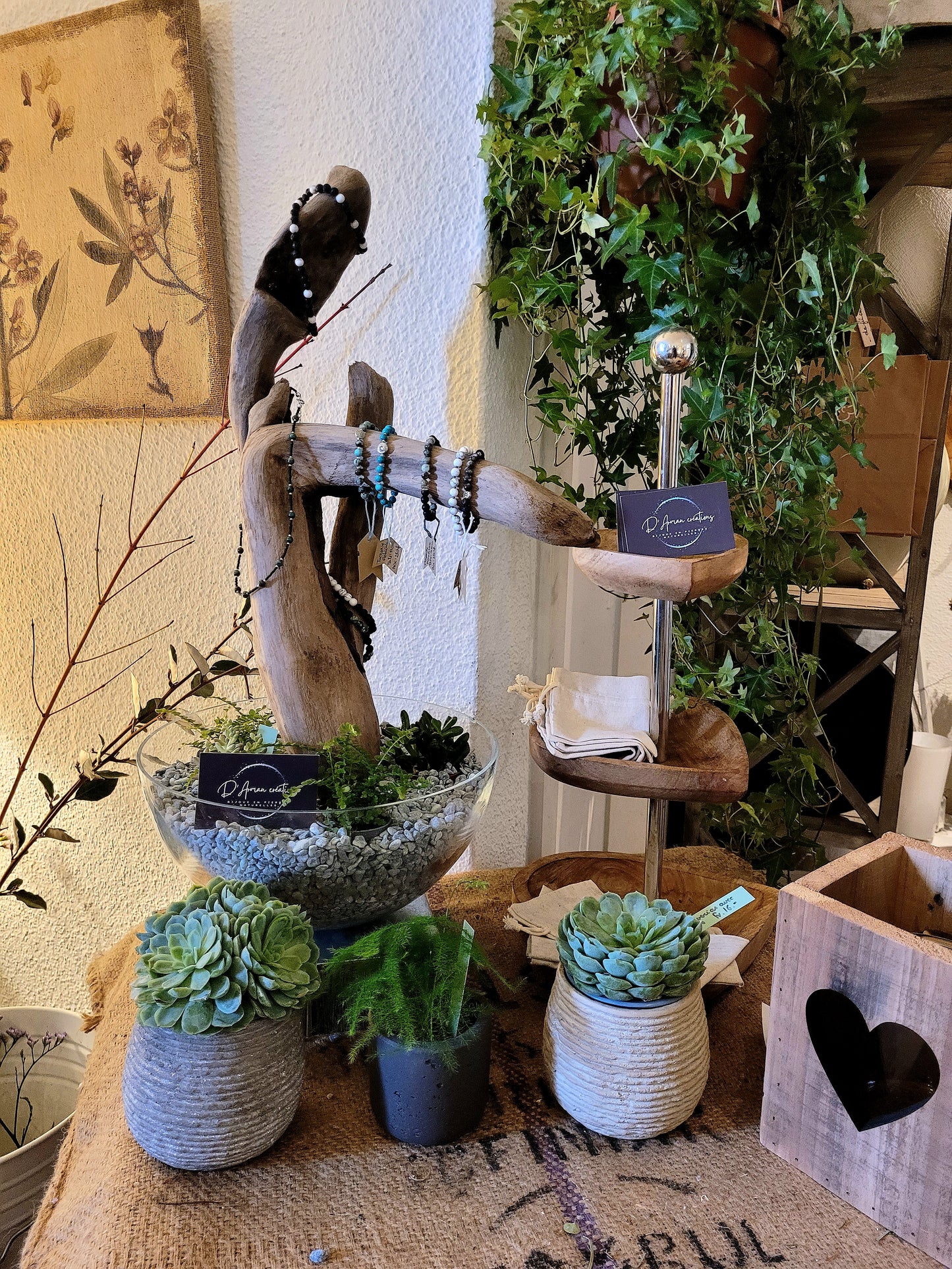 Bracelet en Chrysocolle et spirale argentée