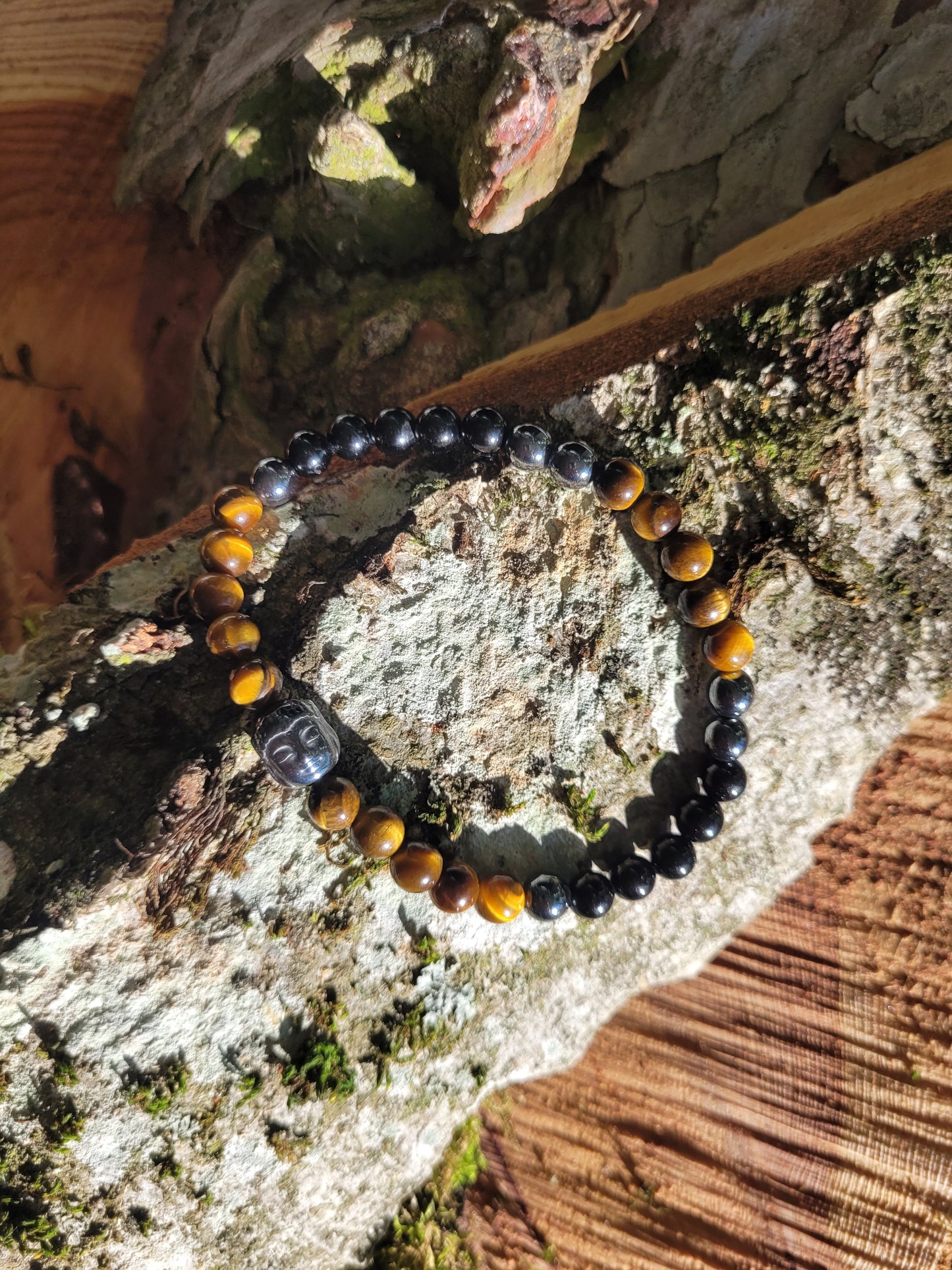 Bracelet de Protection en Œil de Tigre, Tourmaline et Hématite