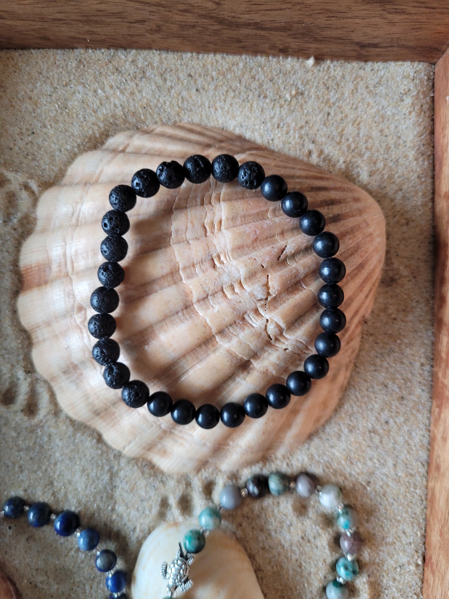 Bracelet en Shungite et Pierres de Lave