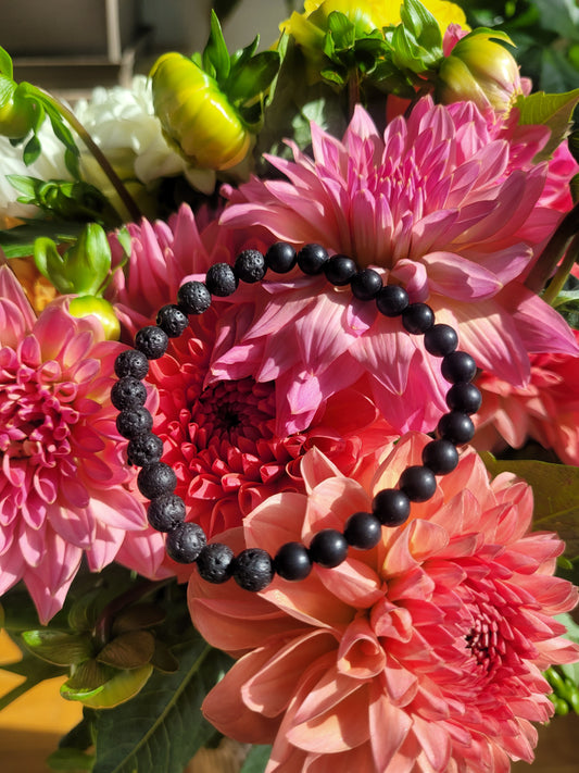 Bracelet en Shungite et Pierres de Lave