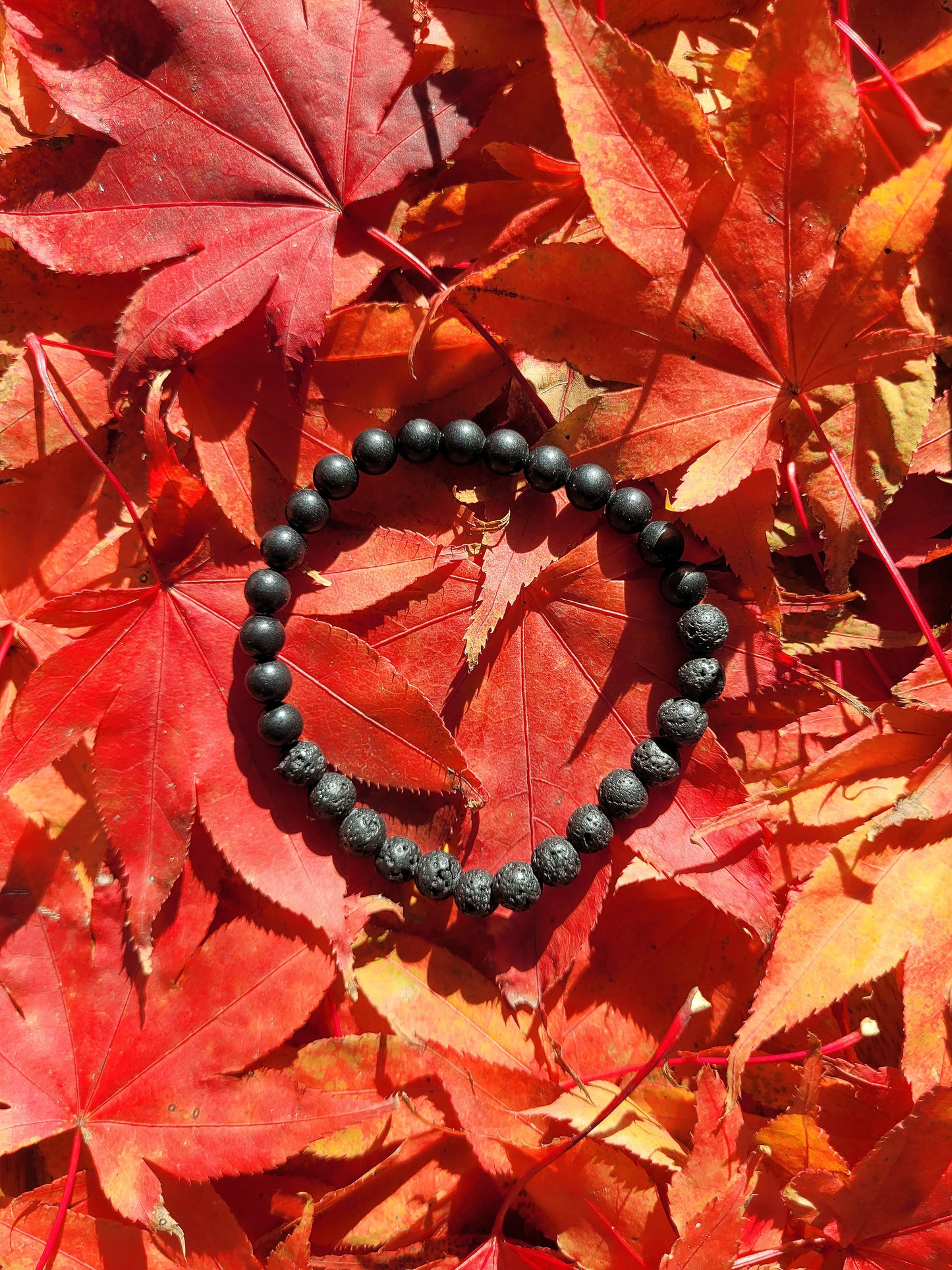Bracelet en Shungite et Pierres de Lave
