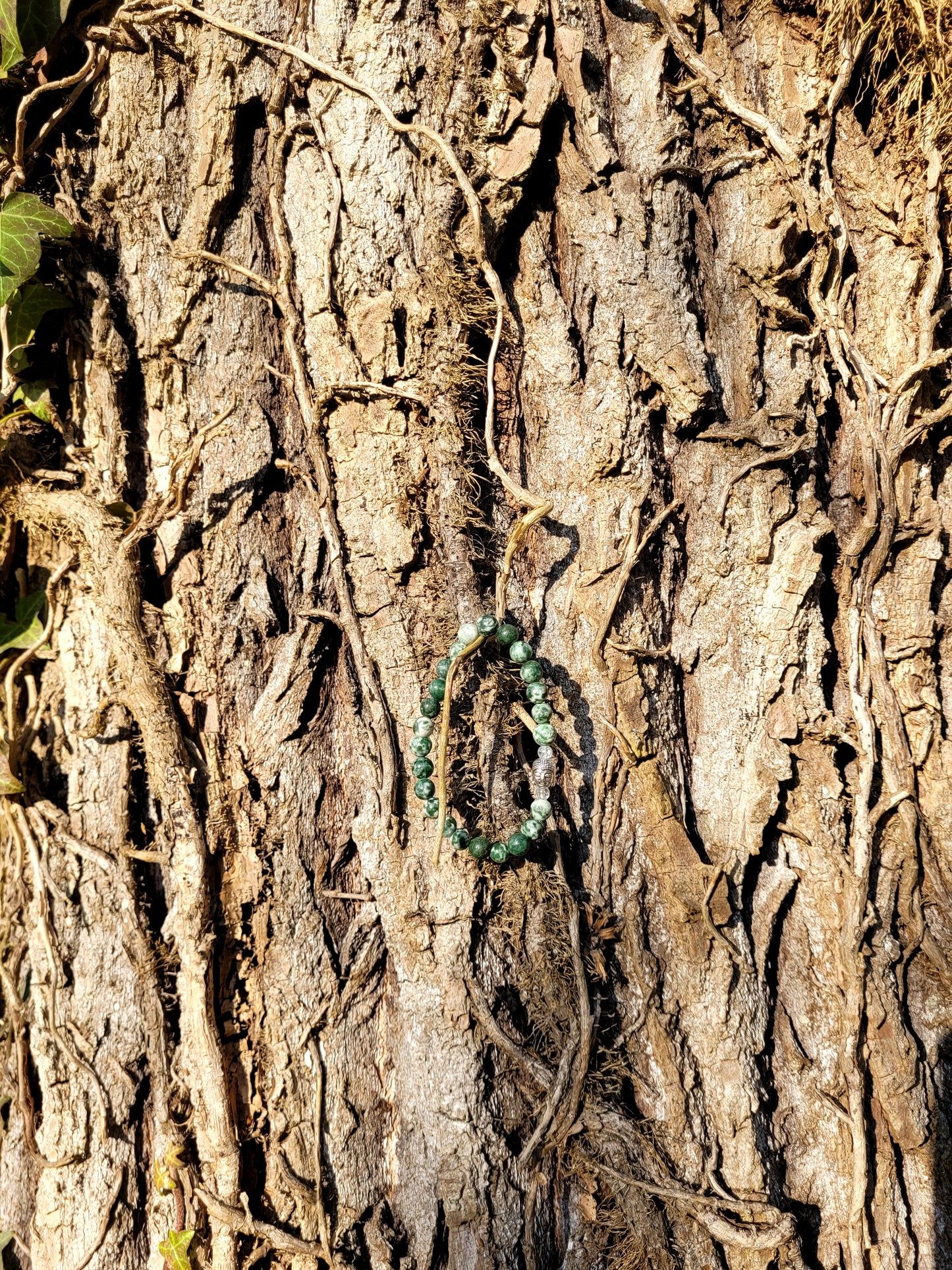 Bracelet en Agate Arbre, Cristal iris et Bouddha argenté